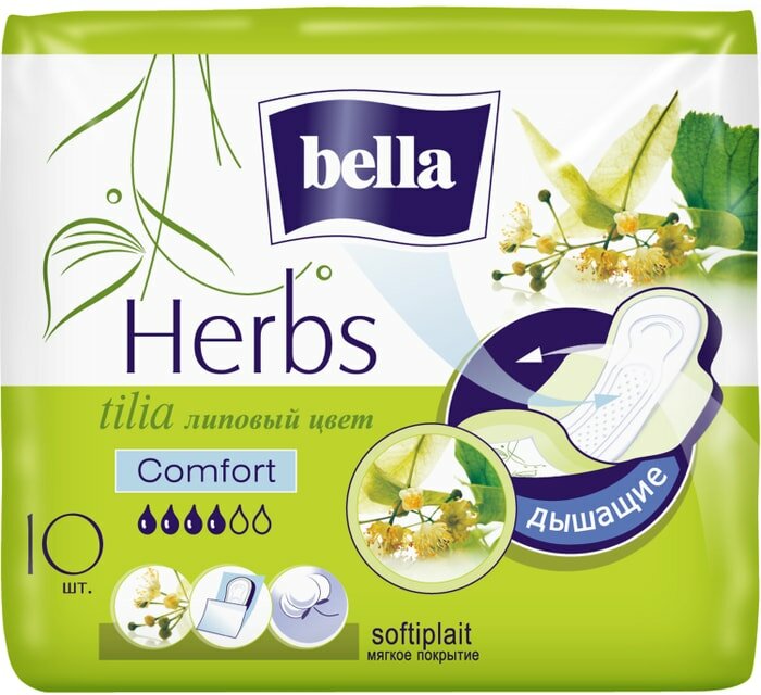 Прокладки женские гигиенические впитывающие Bella Herbs tilia Comfort 10 шт. ООО Белла - фото №6