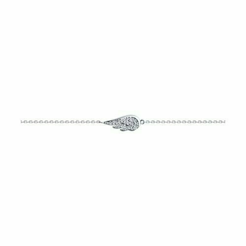 фото Браслет diamant online, серебро, 925 проба, фианит, длина 17 см.