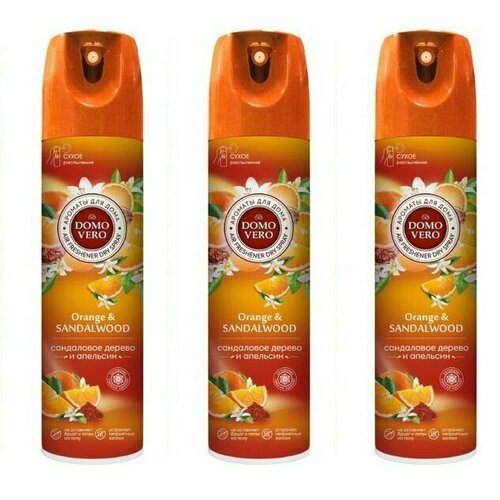 DomoVero Освежитель воздуха Сандаловое дерево и Апельсин, 250 мл, 3 шт