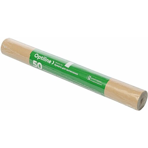 Бумага для выпечки Optiline / Оптилайн с силиконовым покрытием, ширина 38см длина 25м коричневая в пленке / запекание