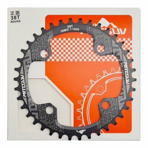 Звезда NARROW/WIDE 104BCD 38T, AL7075 bicycle 104bcd crank oval 32t 34t 36t 38t narrow wide chain wheel mtb mountain bike chainring crankset single tooth plate parts