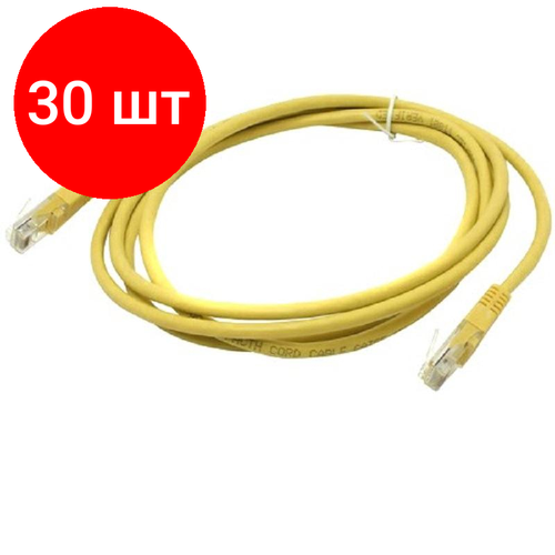 Комплект 30 штук, Патч-корд ExeGate UTP-RJ45-RJ45-5e-3M-YL, cat.5e, 3м, желтый