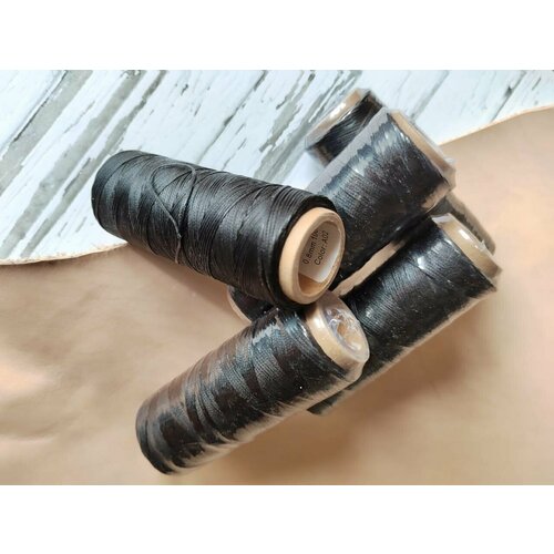 Нитки вощёные для кожи 100м. цвет чёрный, 0.8мм