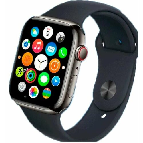 Умные смарт часы Smart Watch 8 оповещения из мессенджеров металлический ремешок в подарок черные 1890₽