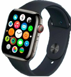 Умные смарт часы Smart Watch 8 NFC, оповещения из мессенджеров, металлический ремешок в подарок, черные