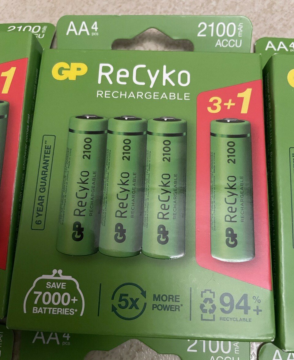 Аккумуляторные батарейки GP Recyko АА 2100 мАч 3 + 1