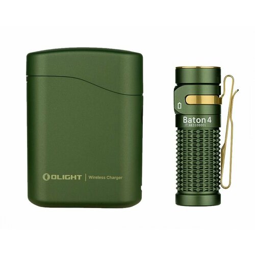 Фонарь Olight Baton 4 OD Green Premium Edition, 16340, диод Luminus SST-40, 170 метров, 1300 люмен (Комплект) ручной фонарь olight baton 3 ti premium edition spring 1 х 16340 диод luminus sst 40 166 метров 1200 люмен комплект