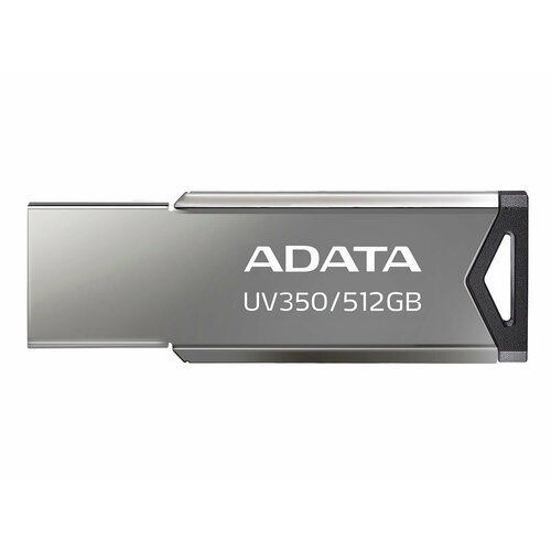 Флешка ADATA UV350, 512Gb, USB 3.2, Серебристый/Черный AUV350-512G-RBK