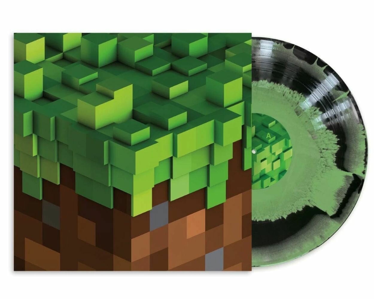 C418 - Minecraft (3000шт в мире Emerald Ore Green and Black Swirl Volume Aplha Numbered Limited) Цвет Изумрудной Руды, Виниловая Пластинка Майнкрафт