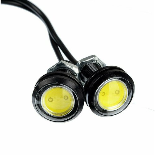Дневные ходовые огни LED алюм КОРП диам23ММ 12V белый 2ШТ 370₽