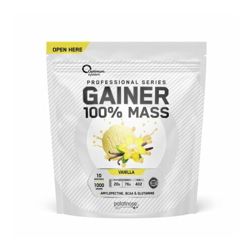 Optimum system 100% Mass Gainer (1 кг.) ваниль optimum system 100% mass gainer 1 кг шоколад