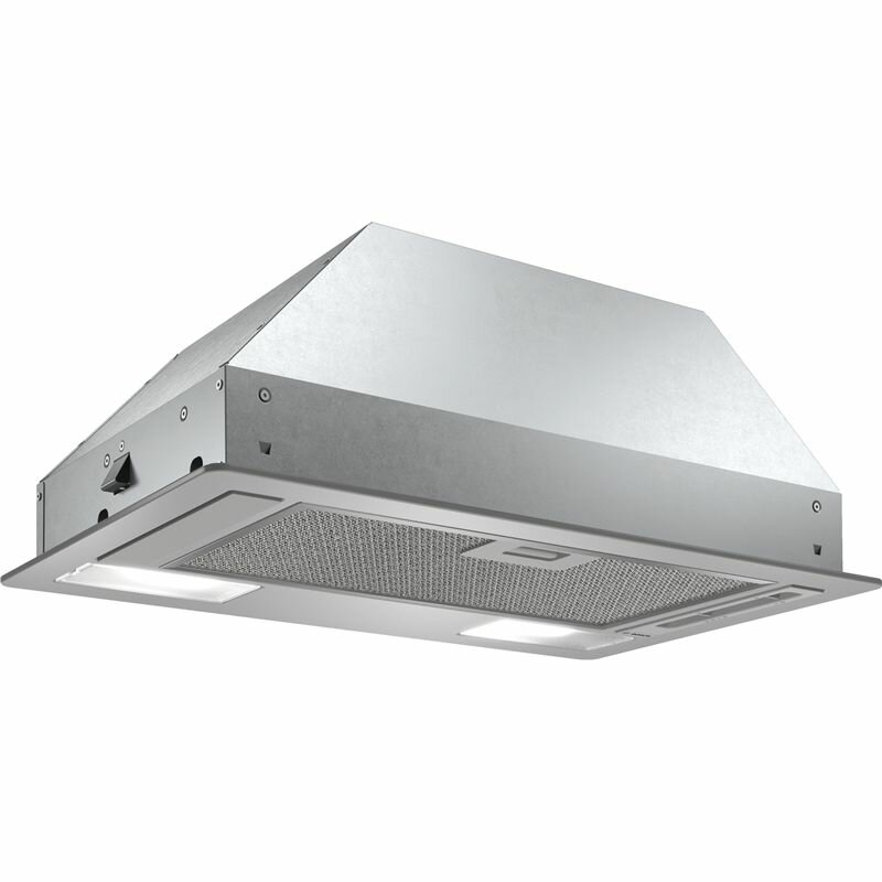 Вытяжка встраиваемая BOSCH DLN52AC70, отвод, циркуляция, 121 Вт, механическое управление, светодиодное освещение, 54 дБ, серебристая