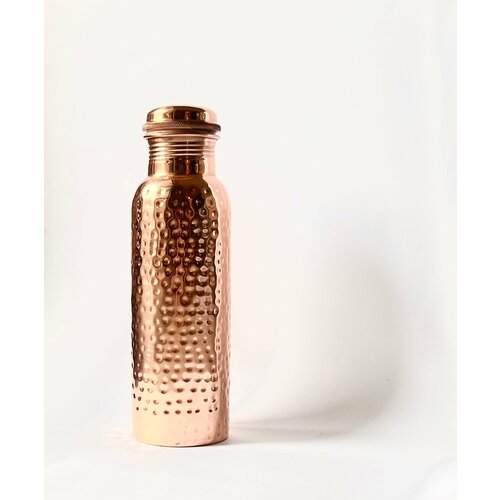 Медная бутылка для воды, рефленая “OM” , 750 мл