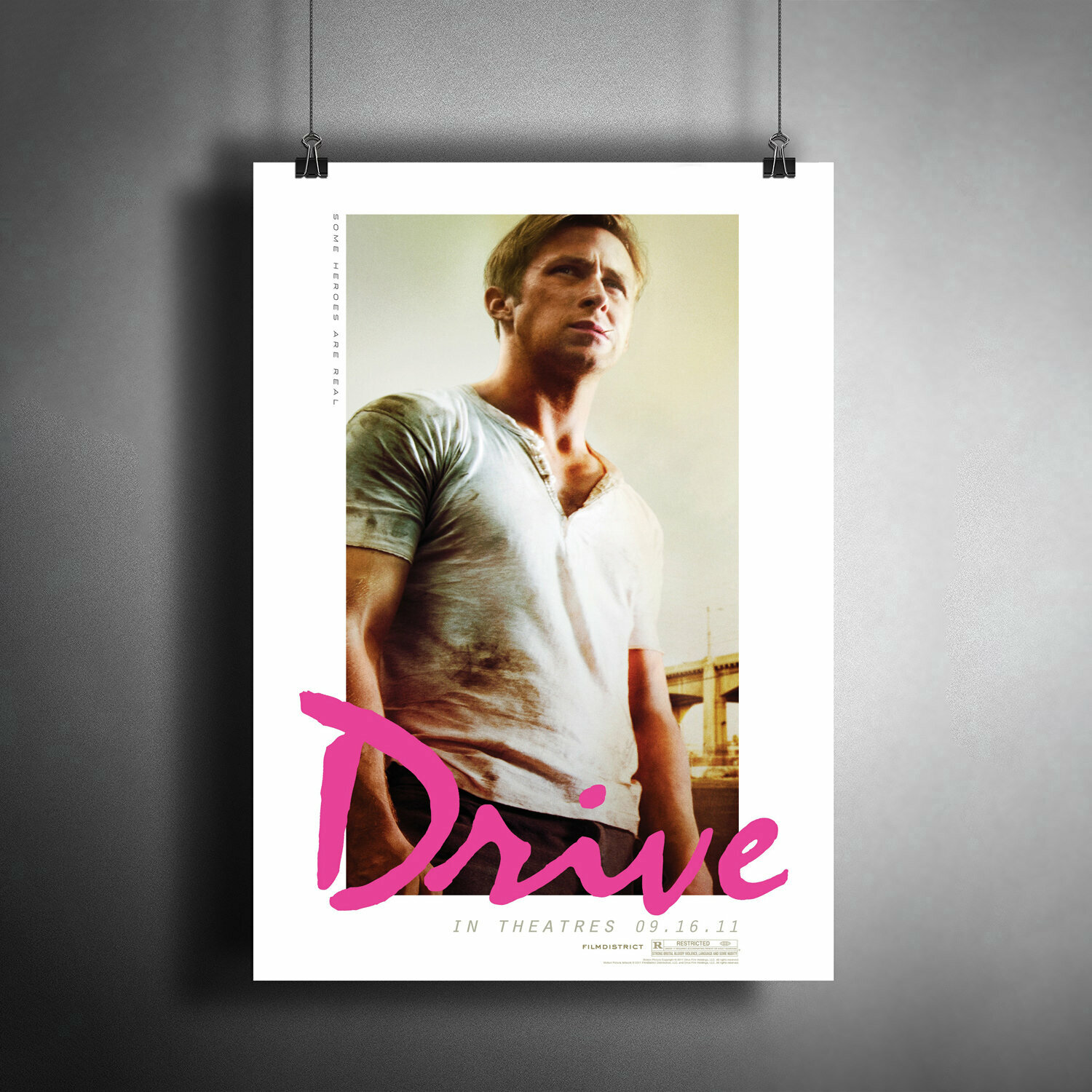 Постер плакат для интерьера "Фильм: Драйв. Drive. Актёр Райан Гослинг" / Декор дома, офиса, комнаты, квартиры A3 (297 x 420 мм)