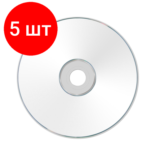 носители информации dvd r 16x mirex slim 1 ul130013a1s Комплект 5 упаковок, Носители информации DVD-R Printable, 16x, Mirex, Cake/10, UL130028A1L