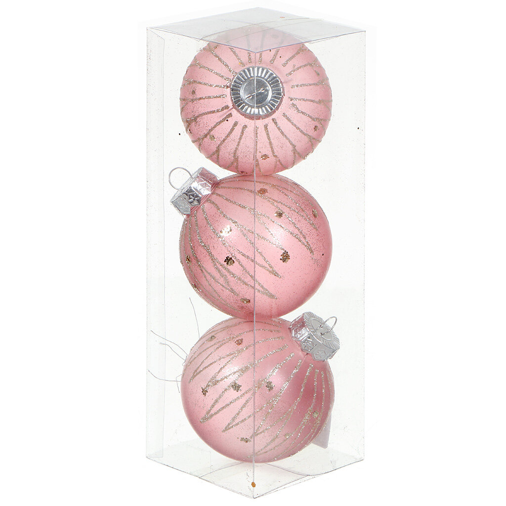 Елочный шар rose pink SYQB-0121109 3 шт 8 см