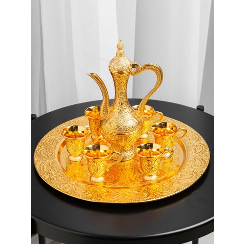 Сервиз чайный подарочный с чайником золото на 6 персон