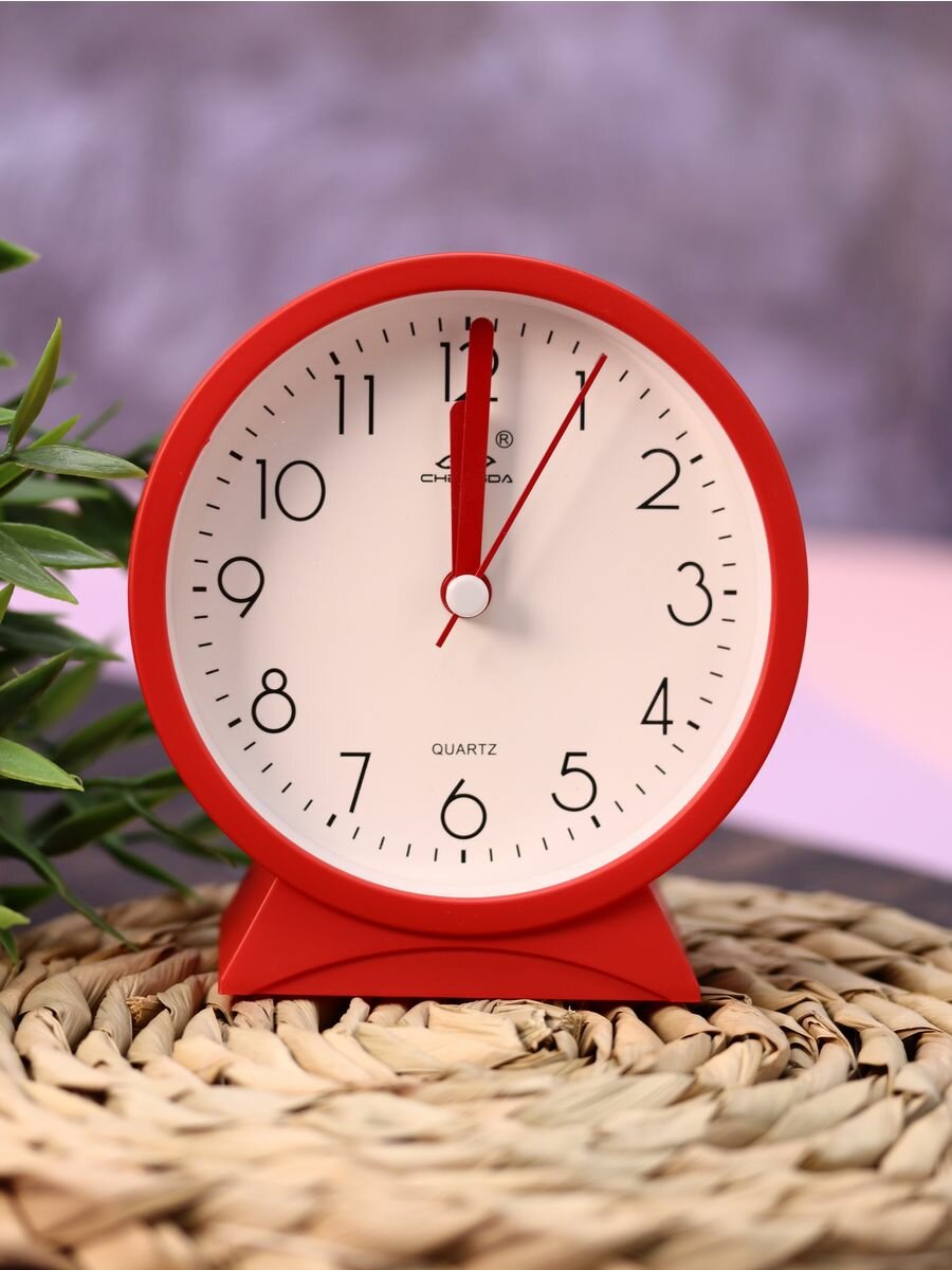 Часы настольные с будильником Morning mood red