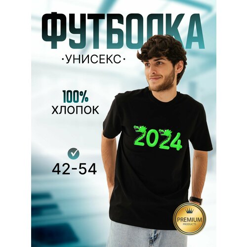 фото Футболка, размер 50-52, черный нет бренда