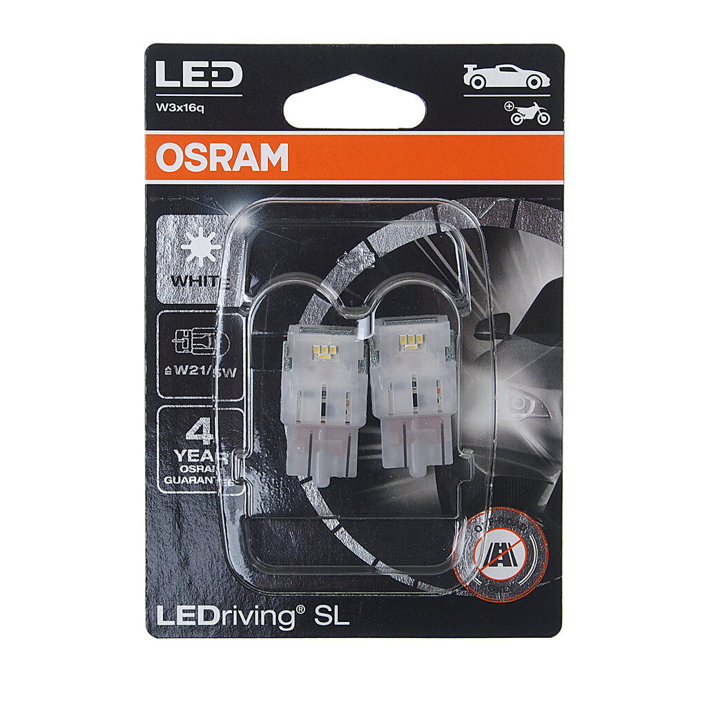 Лампа автомобильная светодиодная OSRAM LEDriving SL 7505DWP-02B W21W 12V 14W WHITE W3x16q