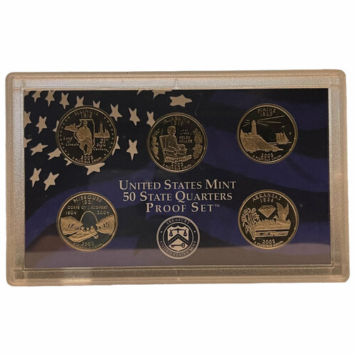 США, набор монет 25 центов 50 State Quarters Proof Set 2003 г. (S) сша набор монет 25 центов 50 state quarters proof set 2000 г s