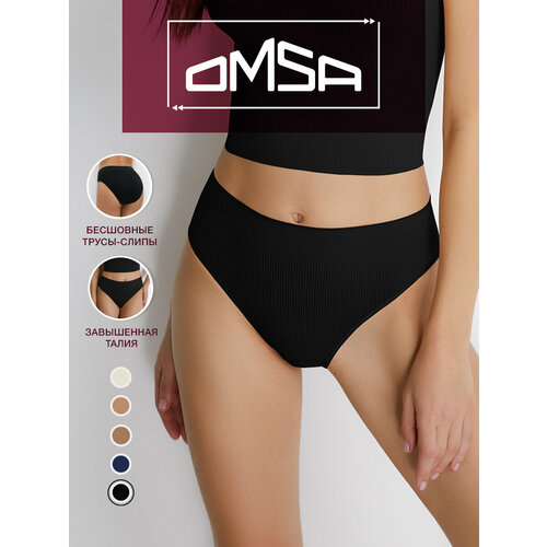 Трусы Omsa, размер 44/46 (S/M), черный трусики слипы omsa alto люрекс черные l xl мл