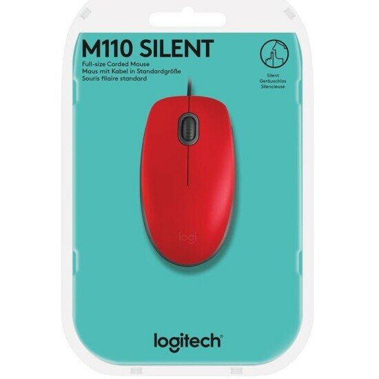 Компьютерная мышь Logitech M110 SILENT RED (910-005501)