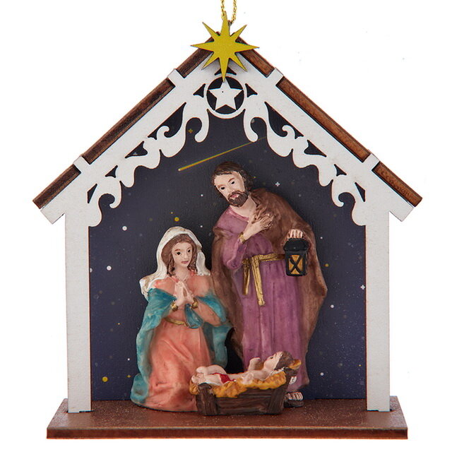 Kurts Adler Елочная игрушка Вертеп - Рождение Иисуса Христа 10 см, подвеска E0821