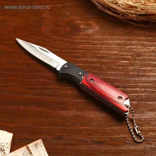 фото Нож складной "охотник", рукоять красная теропром