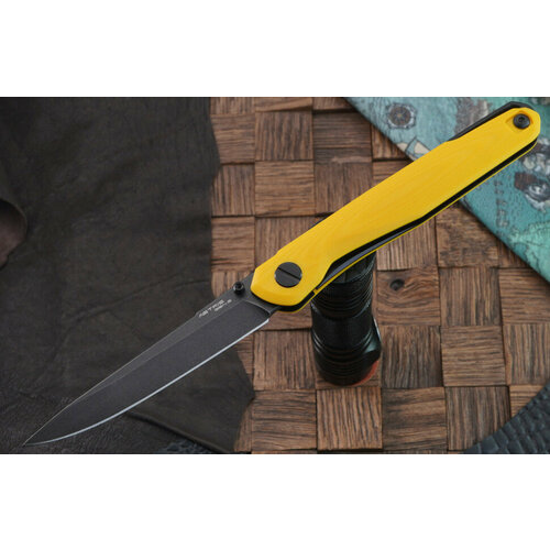 фото Складной нож mr.blade astris gen.2, сталь d2, стоунвош , рукоять желтый g-10