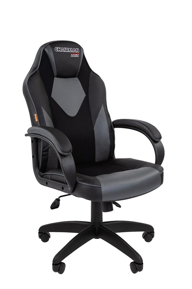 Игровое кресло Chairman game 17 Россия экопремиум черный/серый