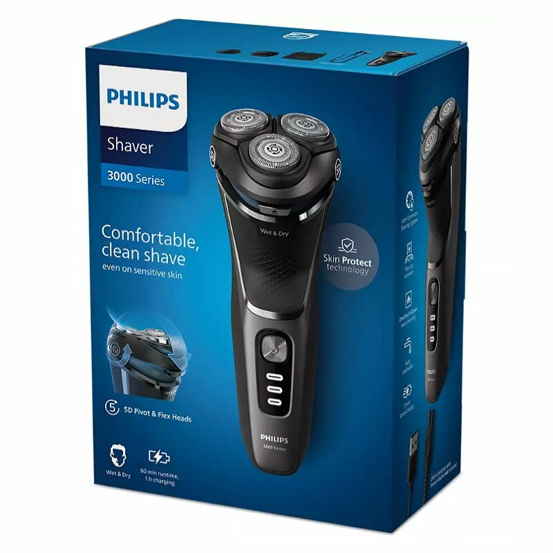 Электробритва Philips Shaver 3000 Series S3343/13, черный S3343/13 - фотография № 14