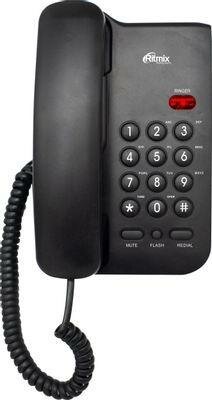 Телефон проводной Ritmix RT-311, черный