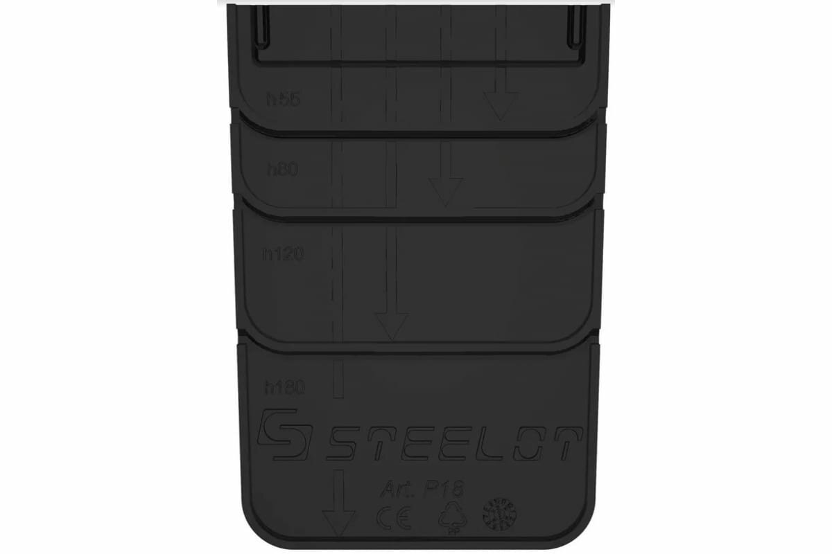 Заглушка STEELOT Р18, пластик, для лотка Стилот, DN 100, H 55-180 — фото 1