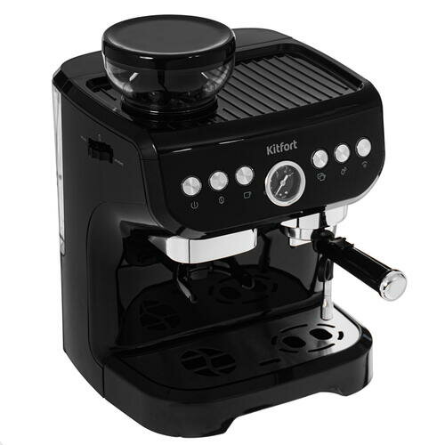 Кофеварка рожковая Kitfort КТ-7108 черный/серебристый - фото №15