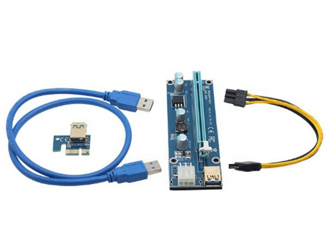 Райзер 009s для майнинга видеокарт 6PIN PCI-E USB3.0