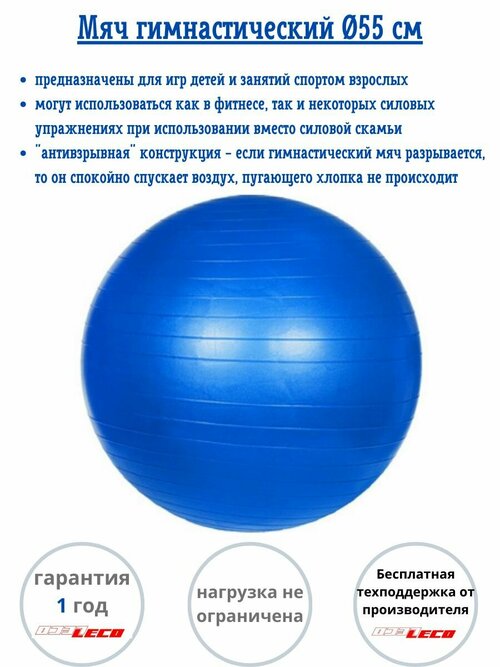 Мяч гимнастический (фитбол) для занятия фитнесом 55 см