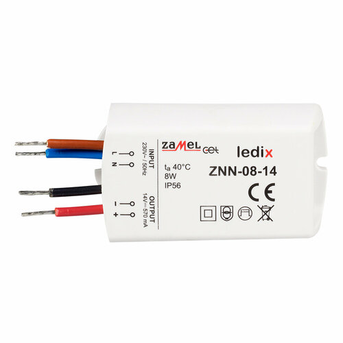 Zamel Блок питания LED 14V DC 8W на стенну, Zamel, арт. ZNN-08-14
