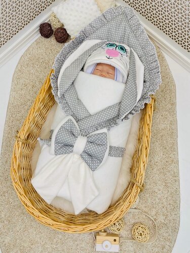 Изображение товара Конверт на выписку Нет Бренда "Крошечка", с капюшоном, универсальный, белый, 0-6 месяцев