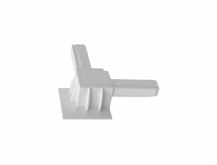 фото Уголок соединительный к профилю 27х10мм, для сеток вкладыш, внутренний монтаж, белый