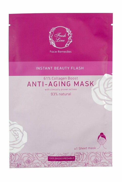 Омолаживающая тканевая маска для лица с экстрактом софоры / Fresh Line Instant Beauty Flash Anti-Aging Mask