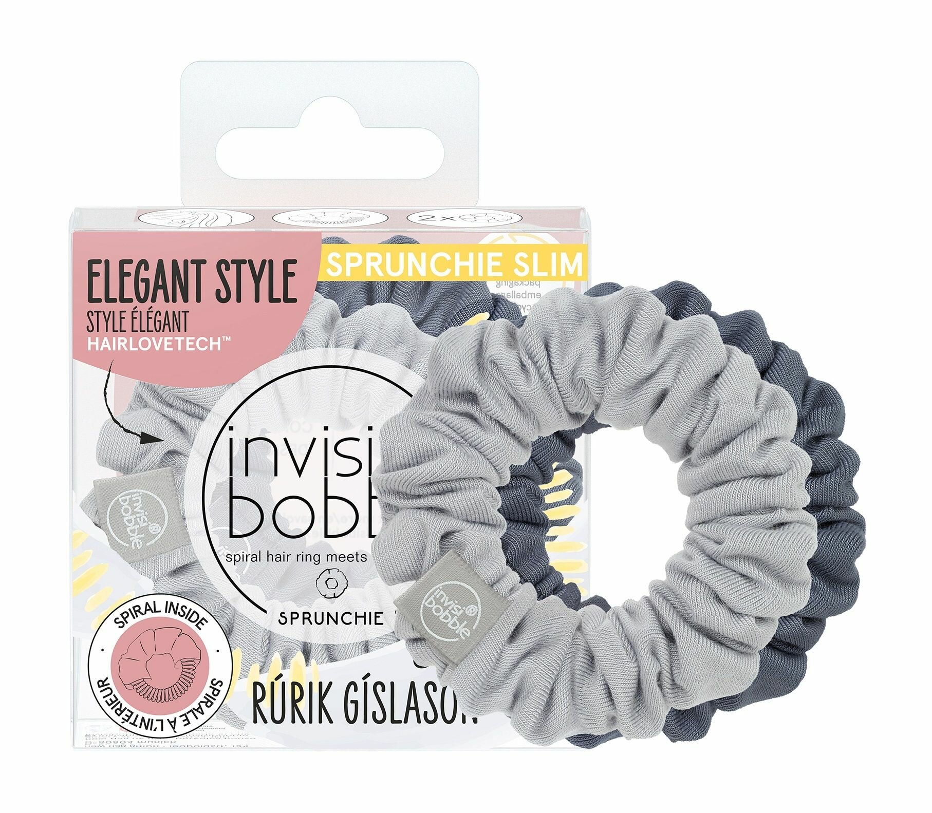 Набор из 2 резинок-браслетов для волос / Invisibobble Rurik Gislason Сollection Sprunchie Slim Feelin Greyt