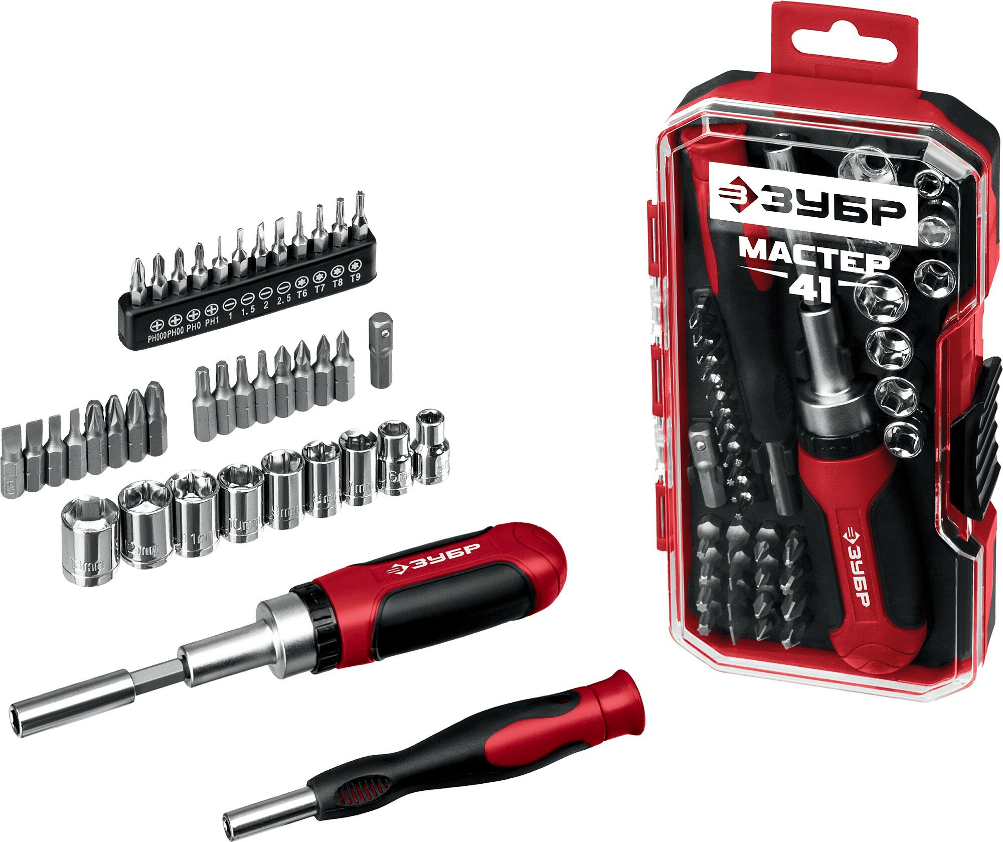 Отвертка с насадками ЗУБР Мастер-41 25042