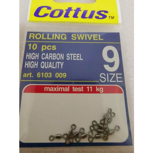 фото Карабин бочка cottus rolling swivel #9 (10шт)