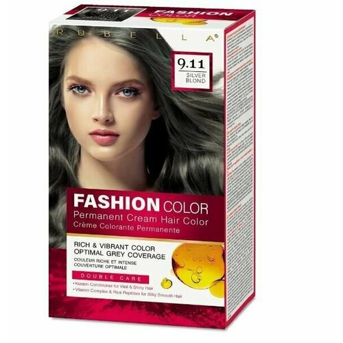 Rubella Стойкая крем-краска для волос Fashion Color, 9.11 серебристый блонд