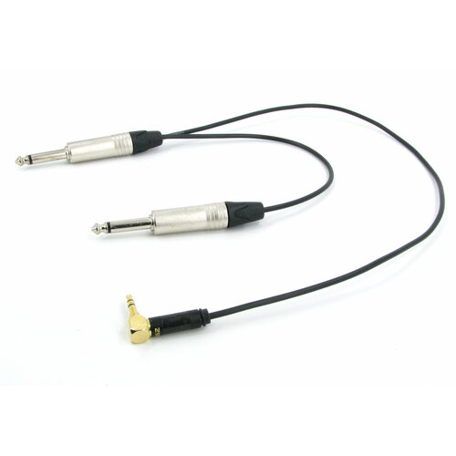 Кабель 2 x JACK 6.3 - mini JACK 3,5 угловой стерео (C202) netaudio, несимметричный, небалансный, длина 5 метров