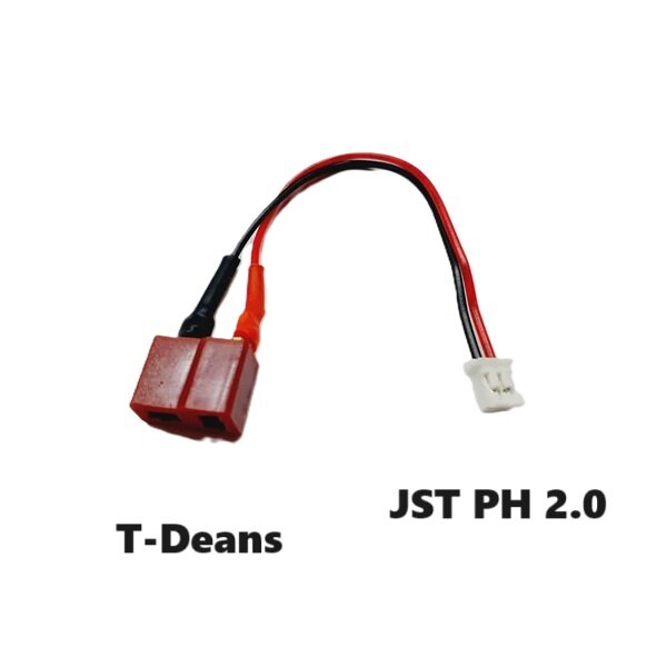 Переходник T-Deans на MCPX MOLEX JST PH 2.0 2P SM-2p (мама / папа) 123 разъем T-plug красный Т Динс на JST-2P штекер Syma силовой провод