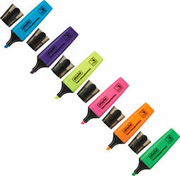 Набор маркеров текстовыделителей, нестираемые, для рисования и письма Attache Colored, 6 цветов, толщина линии 1-5 мм, скошенный наконечник