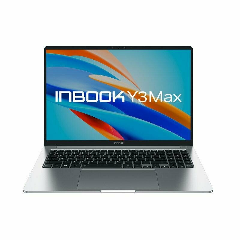 16" Ноутбук INFINIX INBOOK Y3 MAX YL613 (71008301534), Intel Core i5 1235U (1.3 ГГц), RAM 8 ГБ, SSD 512 ГБ, Intel Iris Xe Graphics, Windows 11, серебристый, русская раскладка