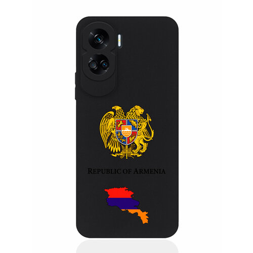 Черный силиконовый чехол SignumCase для Honor 90 Lite Герб Армении черный силиконовый чехол signumcase для honor 90 lite золотой герб армении